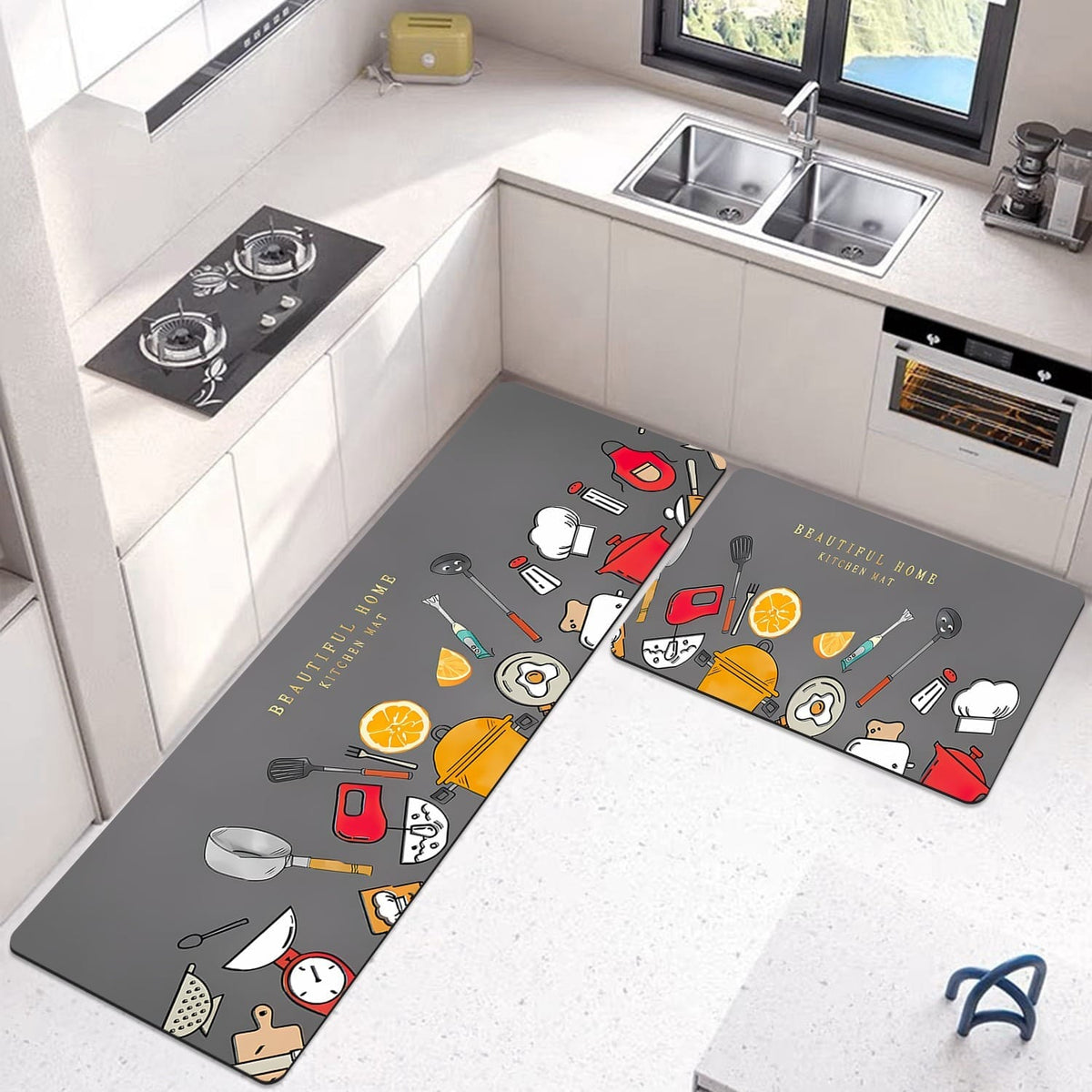 Kitchen Runner Mat 2pcs