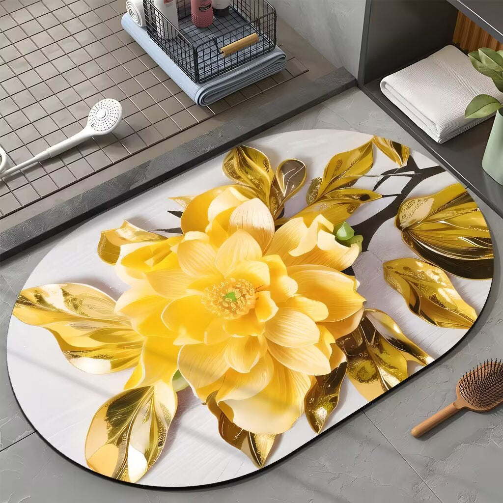 Flower Bathroom Mat - Super Water Absorbent