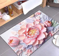 Flower Bathroom Mat - Super Water Absorbent