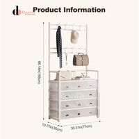 MULTIFUNCTIONAL SHOE STORAGE COAT RACK - FLOOR-STANDING ENTRYWAY HANGER AND SIMPLE SHOE CABINET ORGANIZER - 5 LAYERS